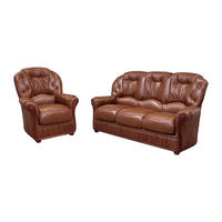 COUCHGARNITUR mit Sessel - 4 Personen - Leder - Schokoladenbraun - DAPHNE - Braun, Leder (83/97/91cm) - Vente-Unique