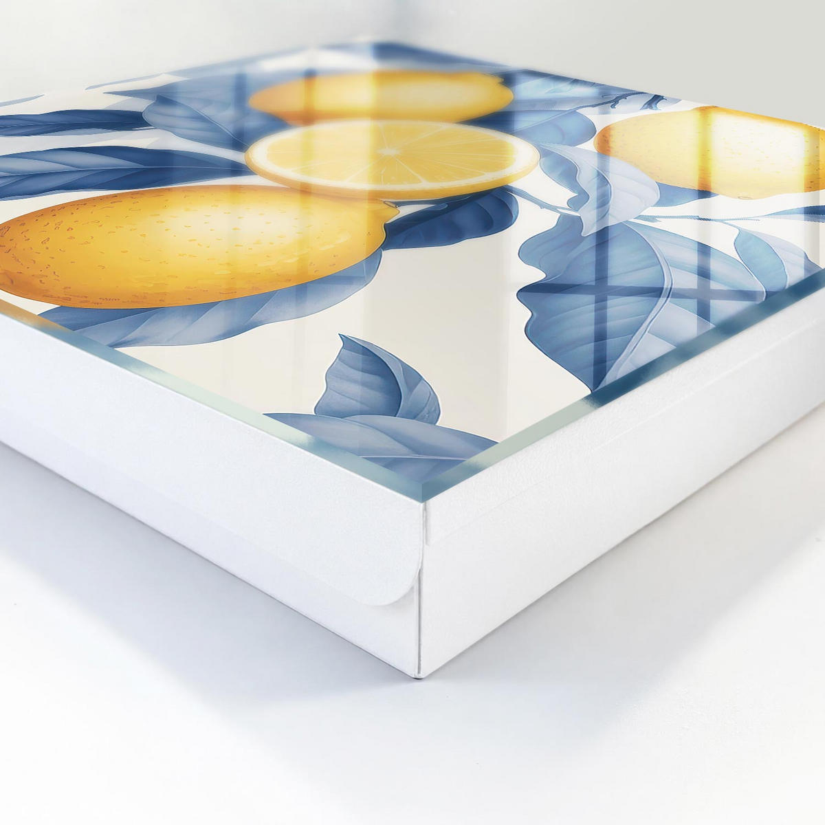 SCHLÜSSELBOX Weiß 30x30 cm – Türöffnung nach rechts - Lemon Charm - Gelb, Metall (30/30/5cm) - TULUP