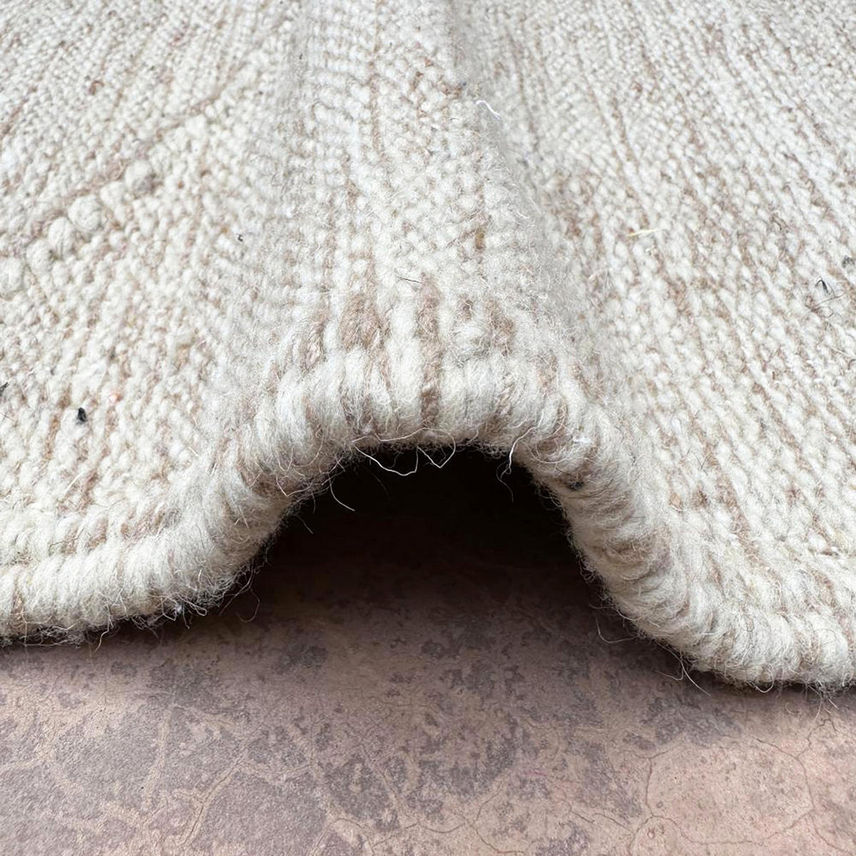 BERBERTEPPICH aus reiner Wolle 150x 247 cm - Beige, Naturmaterialien (150/247cm) - AFK Living