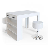 ESSTISCH-SET Repose Weiß 67 x 100 cm mit 2 Hockern - Weiß, Holzwerkstoff (67/77.5/100cm) - Vicco