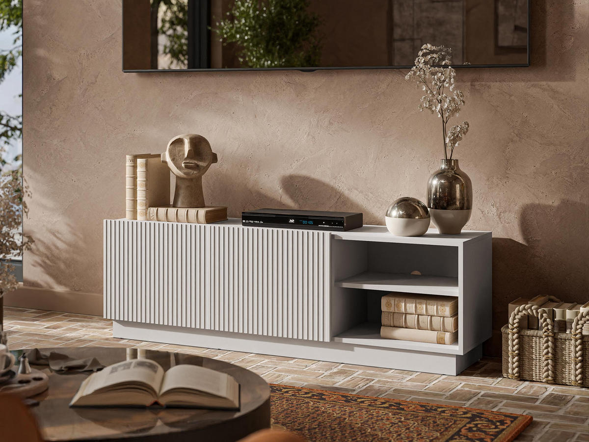 TV-ELEMENT Liverti 150 2D - Kaschmir/Schwarz, Holzwerkstoff/Kunststoff (150/48/42cm) - MIRJAN24