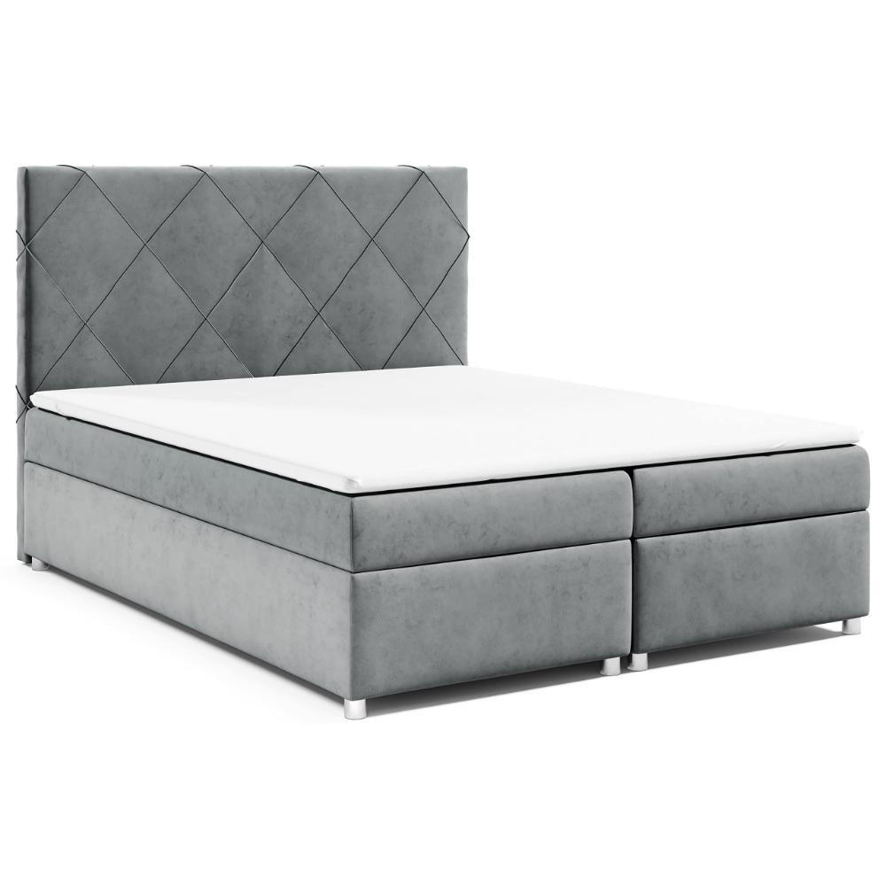 BOXBETT mit Bettkasten Trinity K-7 Bonellfederkern - Grau, Holz/Holzwerkstoff (140/200cm) - Best For Home