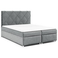 BOXBETT mit Bettkasten Trinity K-7 Bonellfederkern - Grau, Holz/Holzwerkstoff (200/200cm) - Best For Home