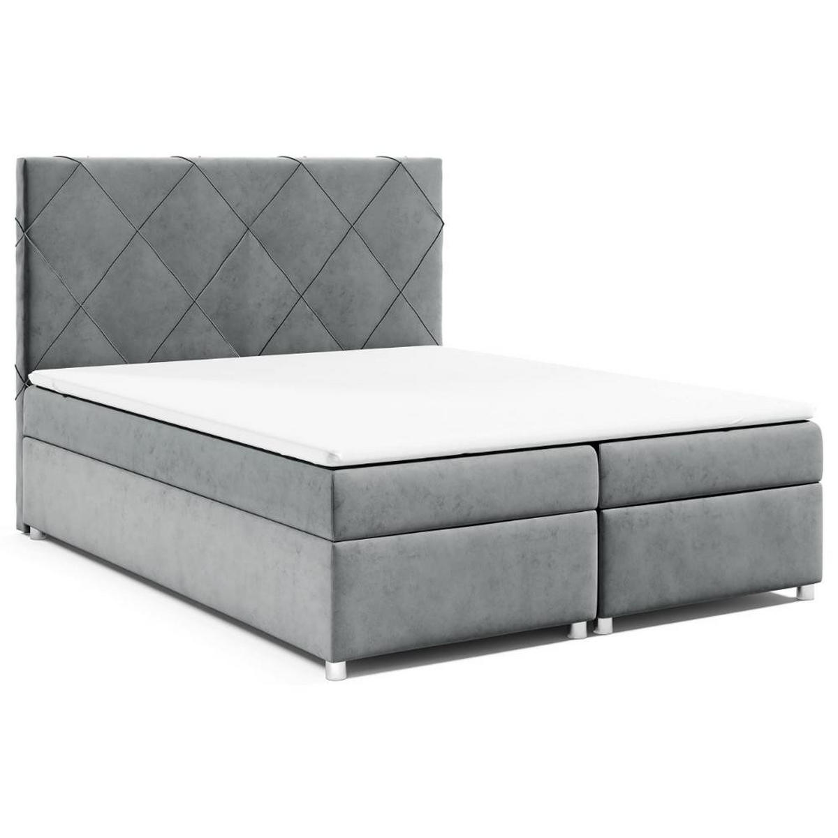 BOXBETT mit Bettkasten Trinity K-7 Bonellfederkern - Grau, Holz/Holzwerkstoff (200/200cm) - Best For Home