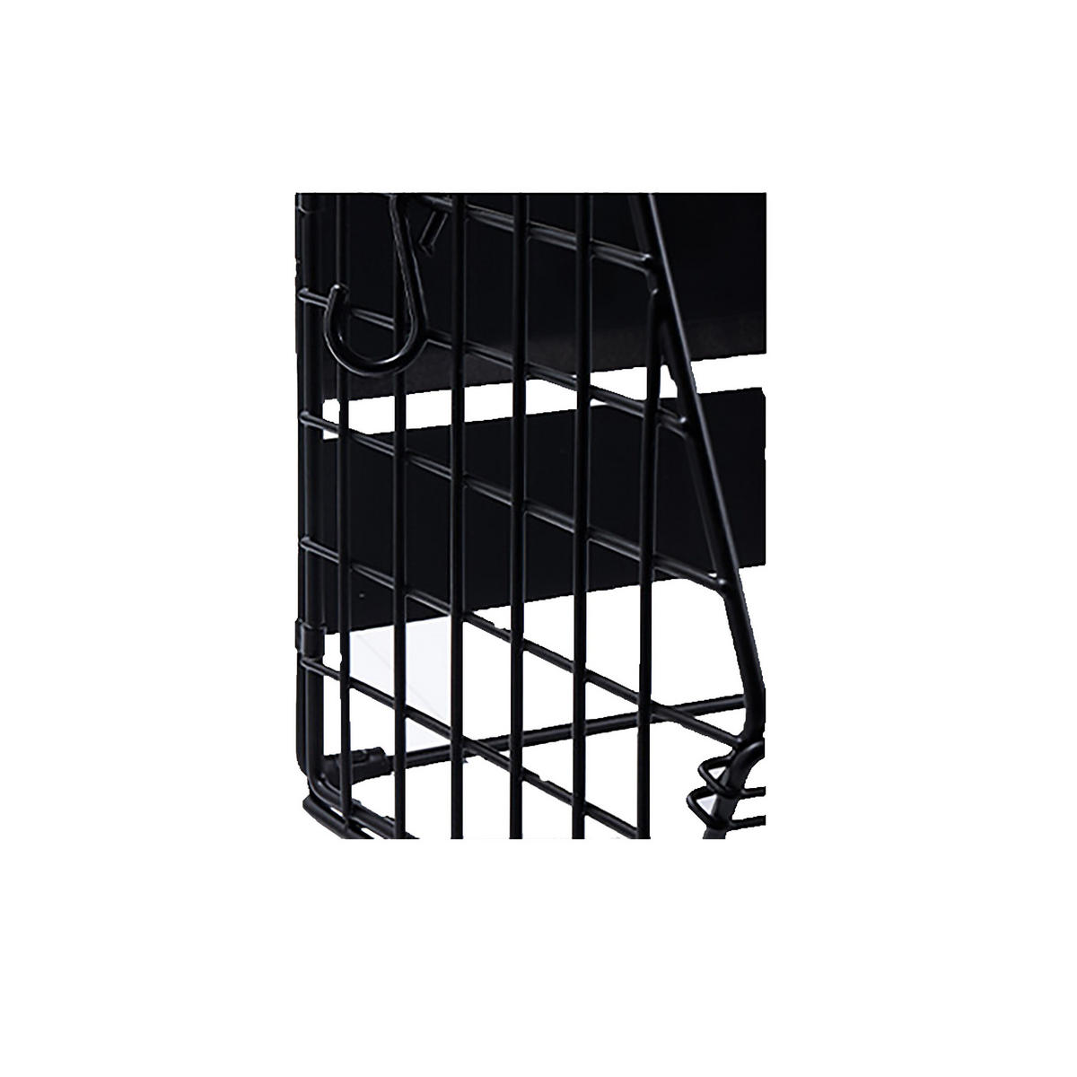 2XNÁSTENNÝ ovocný košík - čierna, kov/drevo (30cm) - Relaxdays