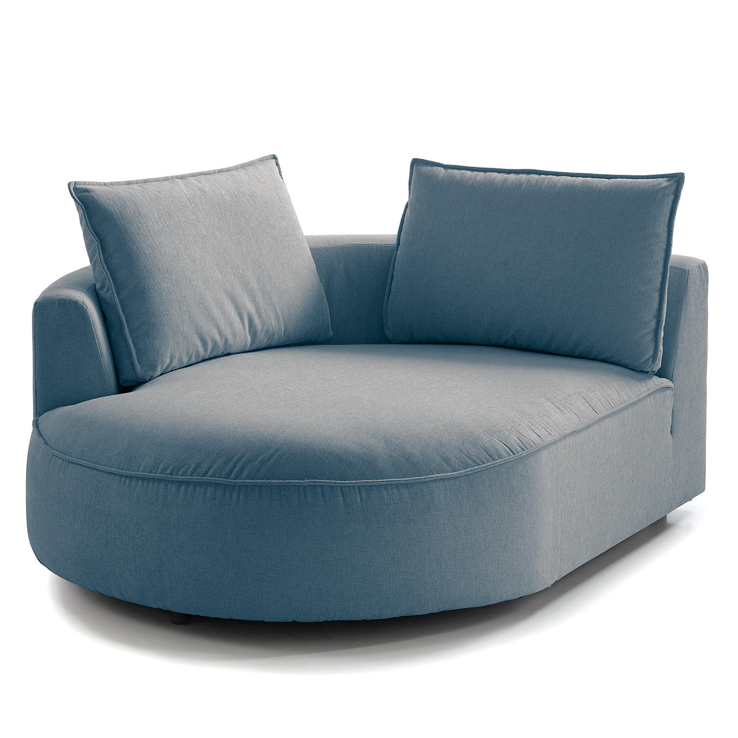 OTTOMANE - modular - Blau/Schwarz, Kunststoff/Textil (126/82/154cm) - home24
