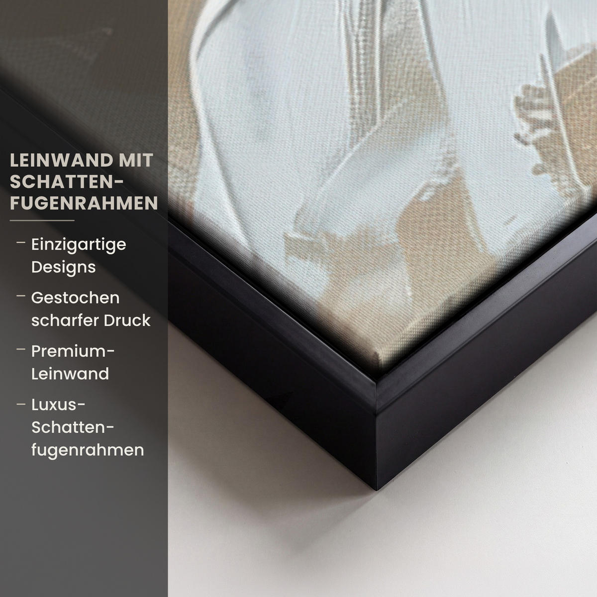 LEINWAND Bilder mit Rahmen - Frau - Farbe - Abstrakt - Beige - Modern - 60x90 - Sandfarben, Textil (60/90cm) - MuchoWow