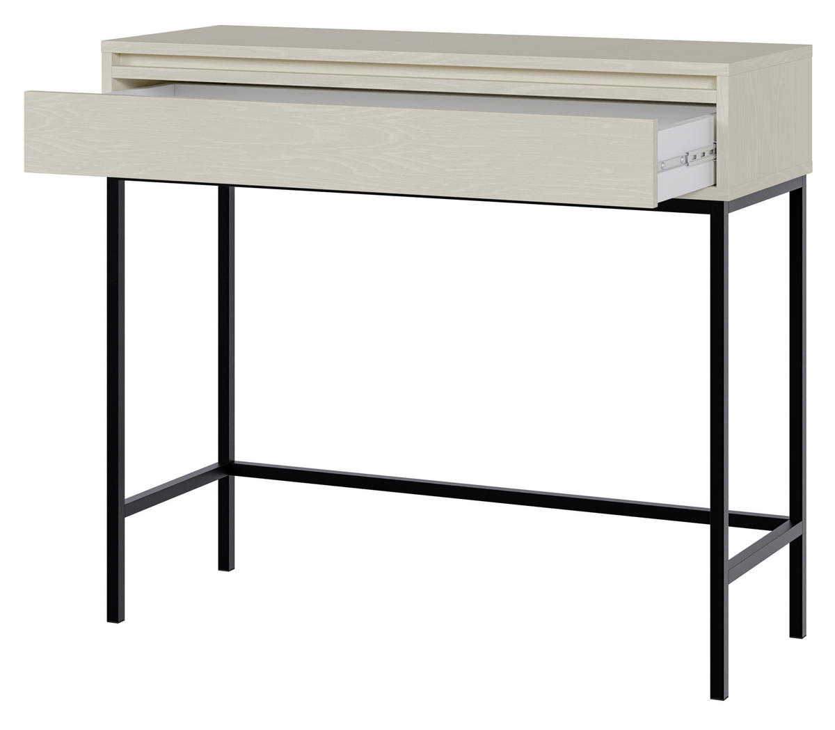 KONSOLENTISCH Evo Hellbeige mit Metallgestell 90 cm - Beige/Schwarz, Holzwerkstoff/Metall (34/90/79cm) - Selsey