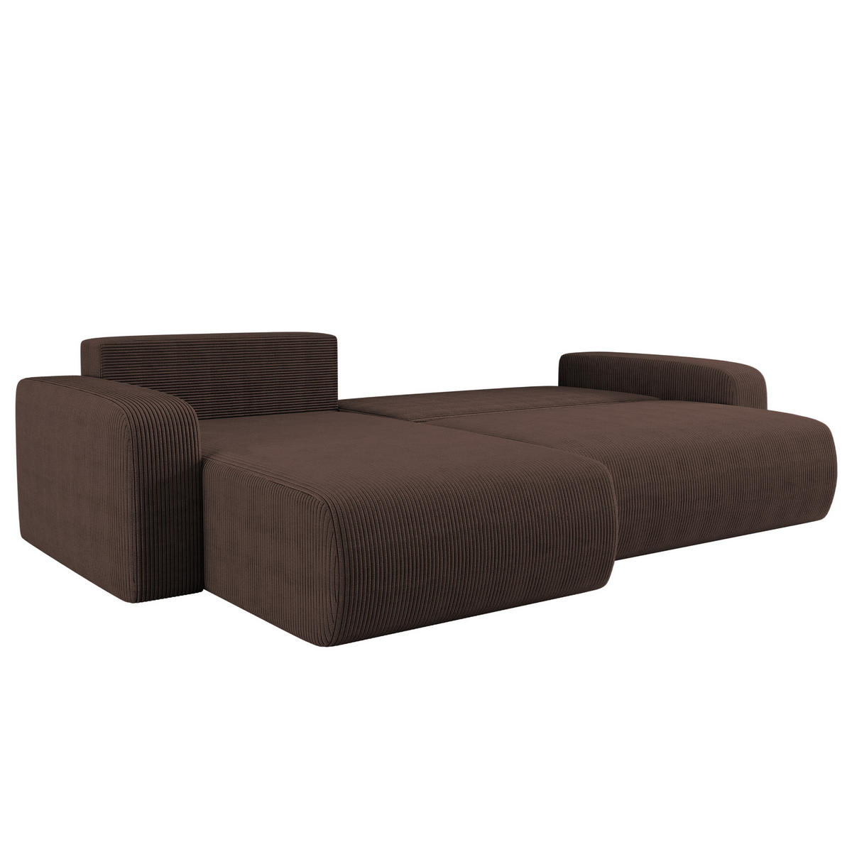 SCHLAFSOFA MILANO XL und bettkasten stoff Poso Dicker Cord Braun Links - Braun, Holz (274/82/145cm) - Kaiser Möbel