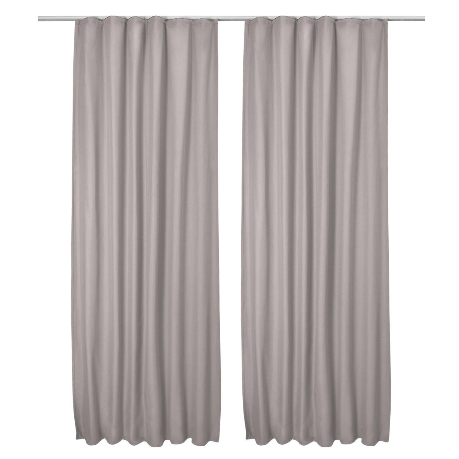 VORHANG Amelie TK mit Kräuselband 140x245cm Grau (2tlg) - Grau, Textil (140/245/1cm) - Beautissu 