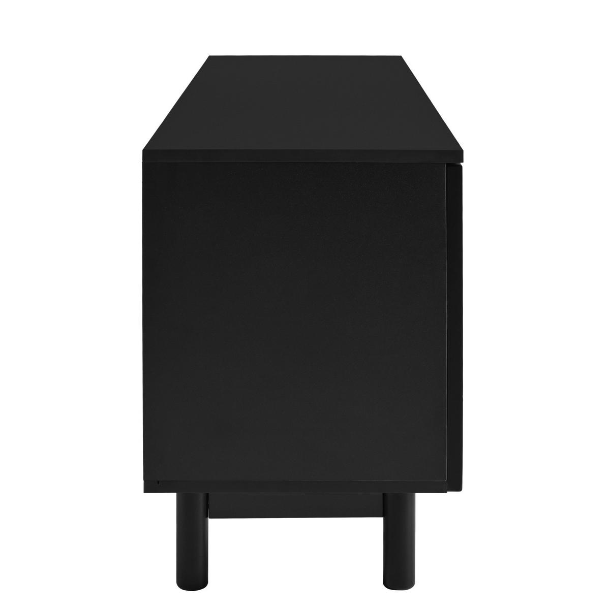 TV-SCHRANK aus MDF und Spanplatte 175x38x56 cm Schwarz mit Push-to-Open und verstellbaren Einlegeböden - Schwarz, Holzwerkstoff (175/56/38cm) - Modfu