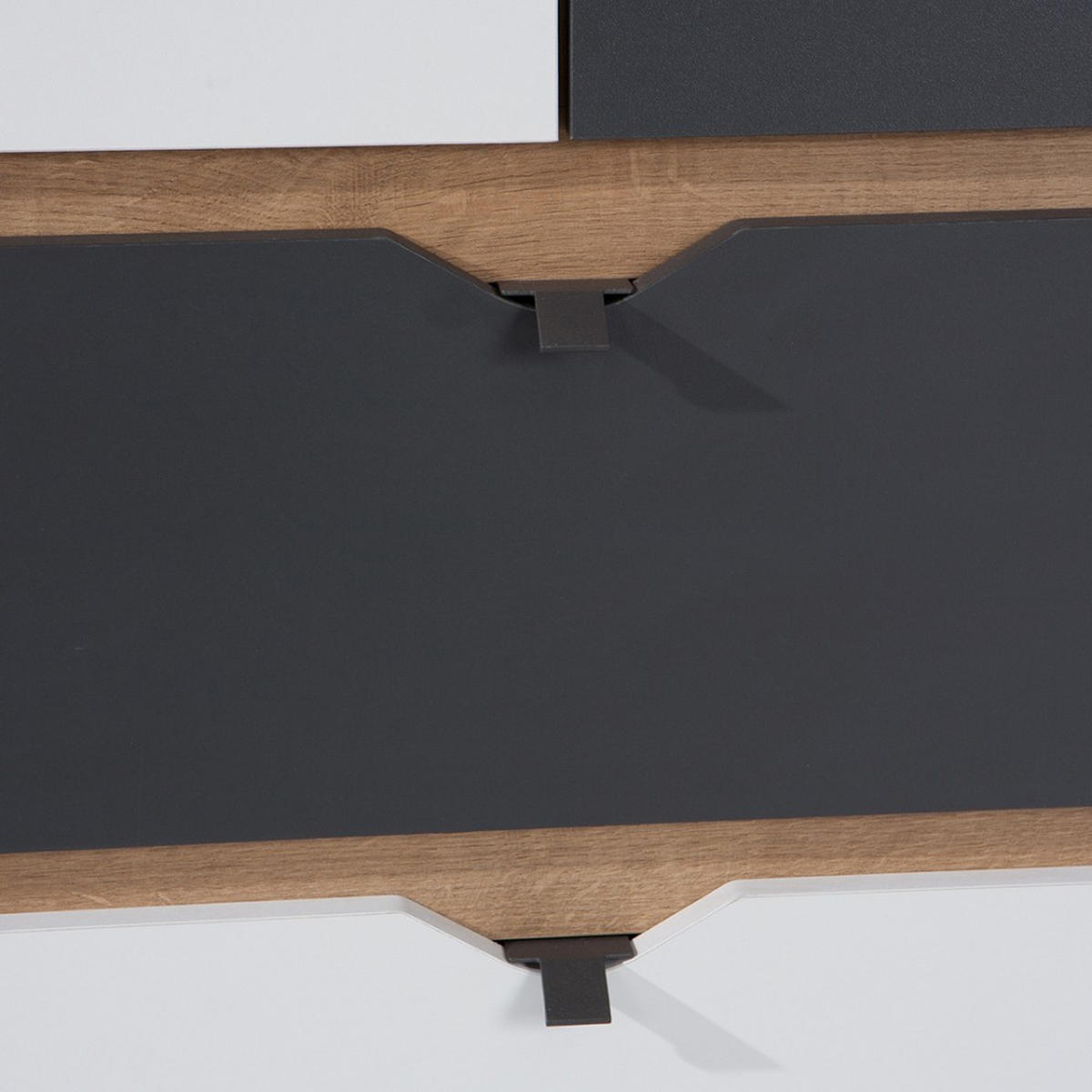 JUGENDBETT Moreno mit Bettkasten 90×200, Eiche gold/mattweiß/graphit - Eichefarben/Graphitfarben, Holzwerkstoff/Kunststoff - Beautysofa