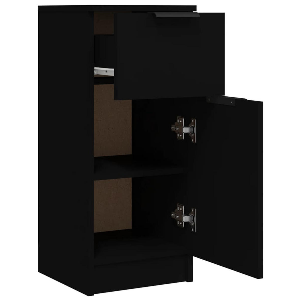 SIDEBOARD mit 1 Schublade, 1 Tür 30/30/70 cm aus Holzwerkstoff Schwarz - Schwarz, Holz (30/70/30cm) - vidaXL