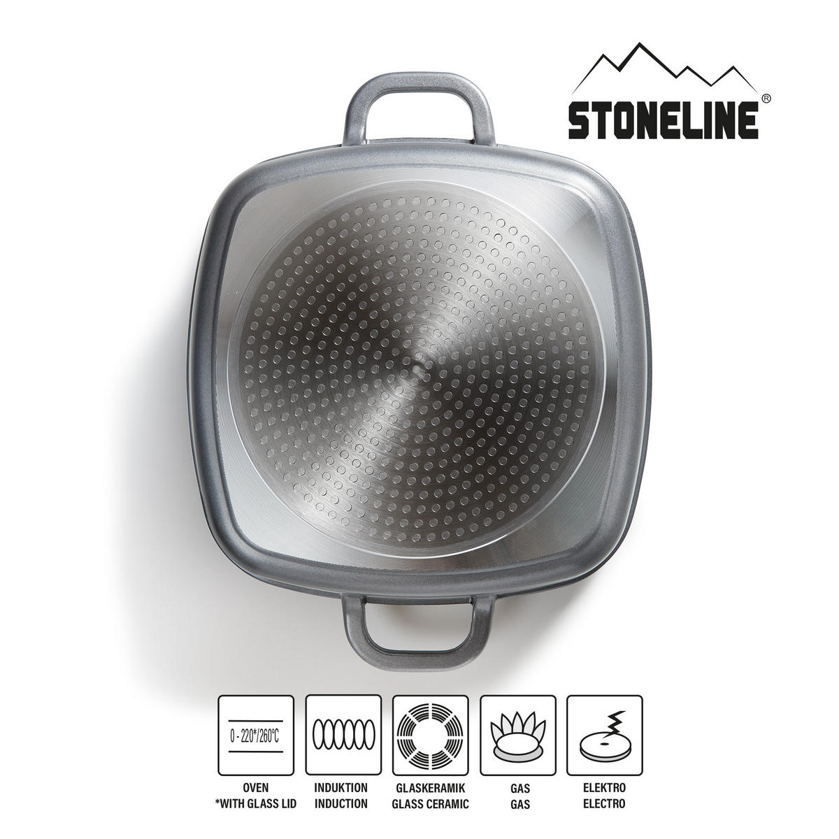 ECKPFANNE - Grau, Metall (35.5/24/6.7cm) - Stoneline