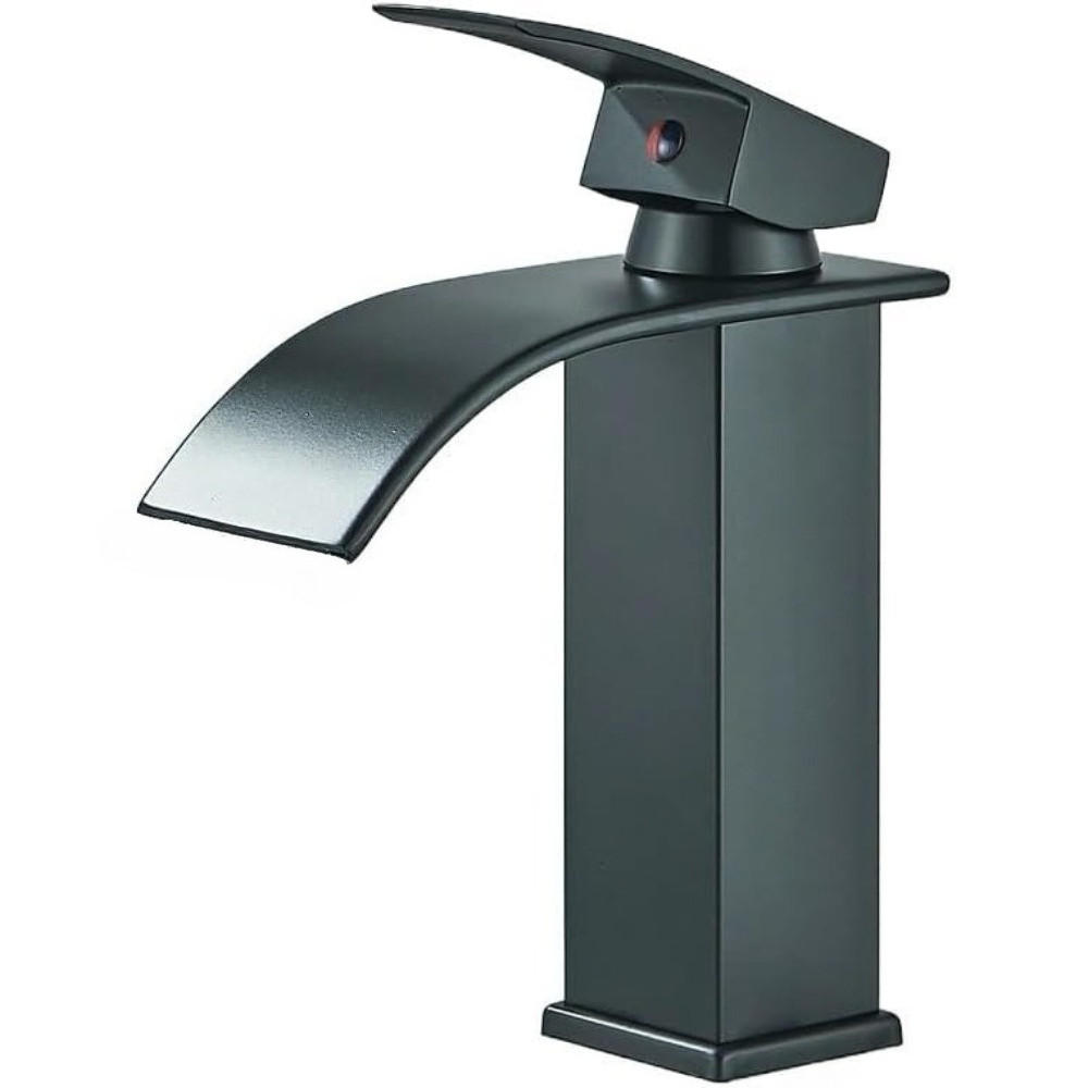 WASCHTISCHARMATUR Einzigen Griff Mixer Heißes Kaltes, Niedrig, Schwarz - Schwarz, Metall (11/19/5cm) - Kaket