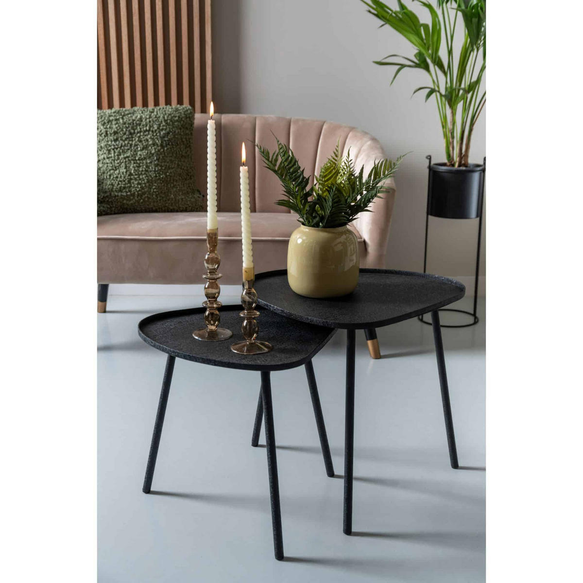 BEISTELLTISCH Boaz Schwarz 44/44/43 cm - Schwarz, Metall (44/44/43cm) - Leitmotiv