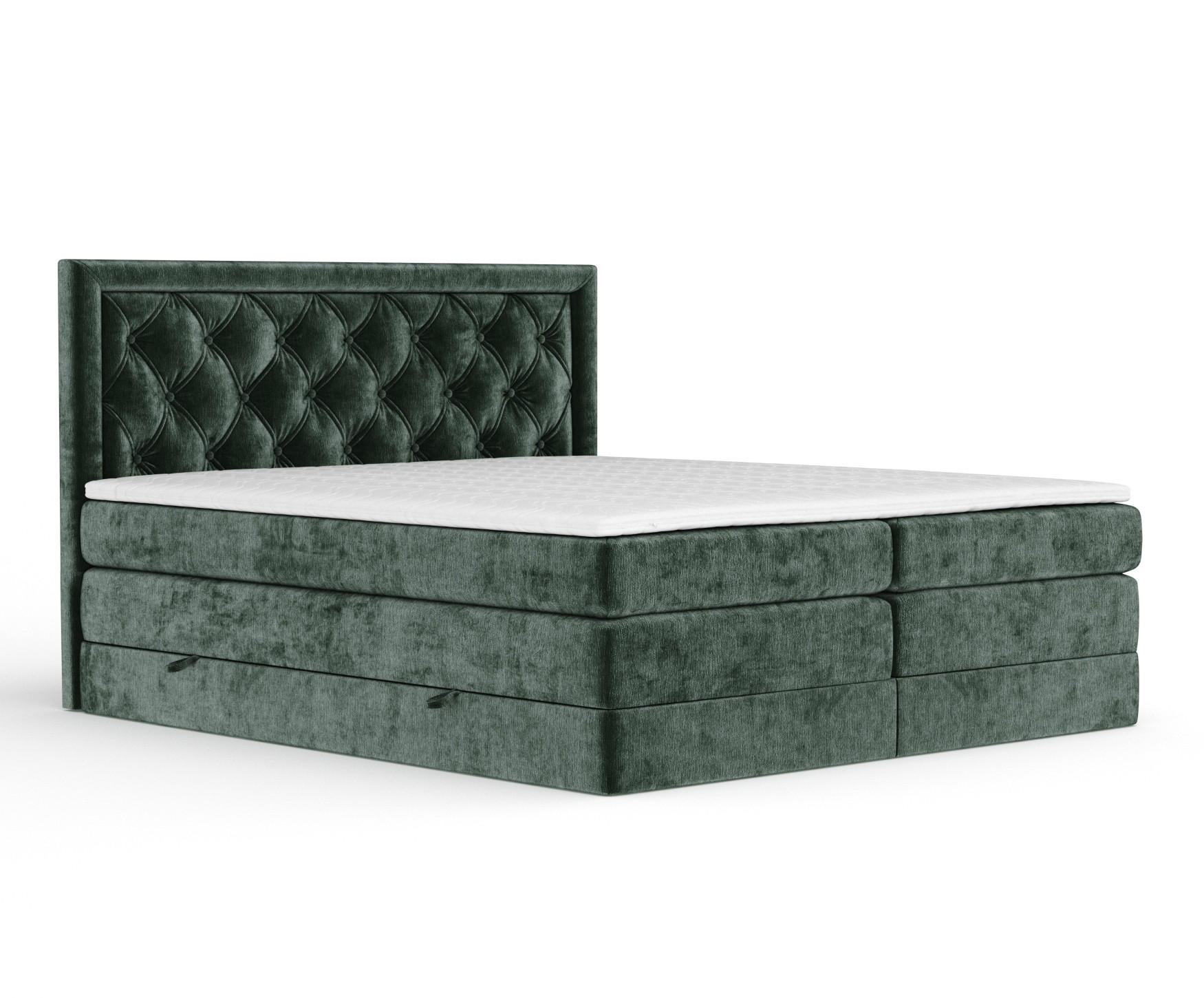 BOXSPRINGBETT Aurelia Grün 140/200 cm - Schwarz/Grün, Holz/Holzwerkstoff (140/200cm) - Maison de Reve