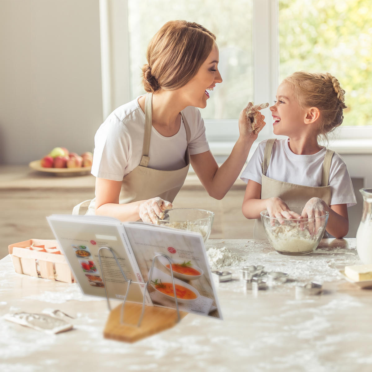 STOJAN na knihy - svetlohnedá, kov/drevo (19.5/20.5/23.5cm) - Relaxdays