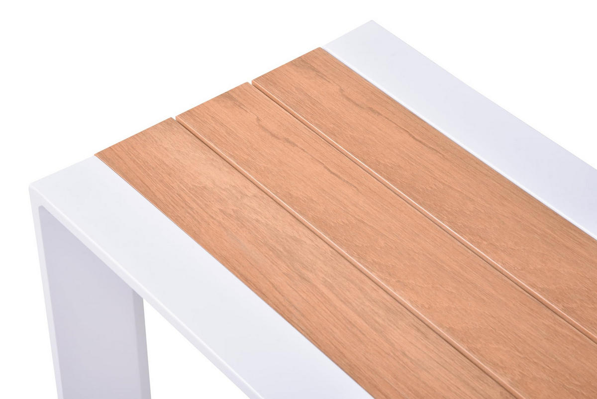 GARTENBANK Kasper Weiß Ohne Rückenlehne Terrassenbank - Weiß, Kunststoff (36/44/180cm) - DELUKE