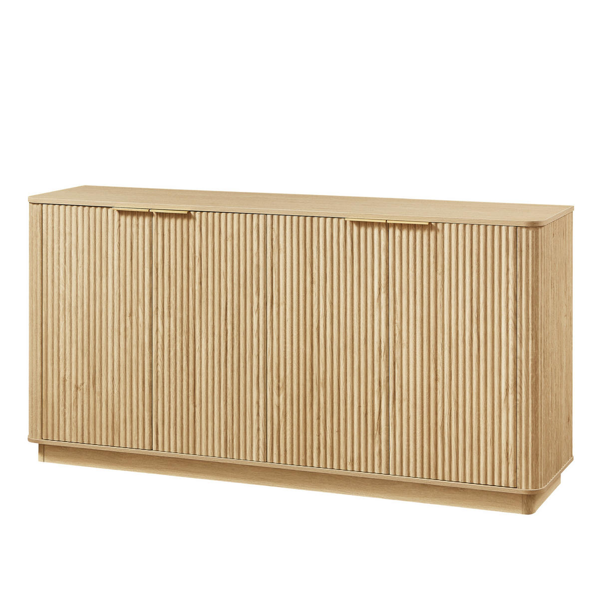 SIDEBOARD 160/40/80 cm Eiche aus MDF mit 4 Türen und Stauraum - Eichefarben, Holzwerkstoff (160/80/40cm) - OKWISH