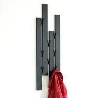 WANDGARDEROBE 8 Haken Metall Schwarz 23/5/87 cm - Schwarz, Metall (23/87/5cm) - DanDiBo