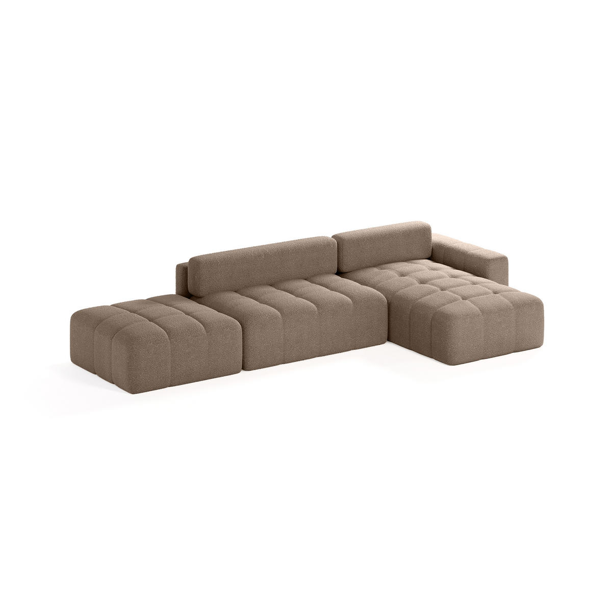 ECKSOFA RIFU LA mit Schlaffunktion, Braun - Braun, Textil (363/185cm) - Fedve