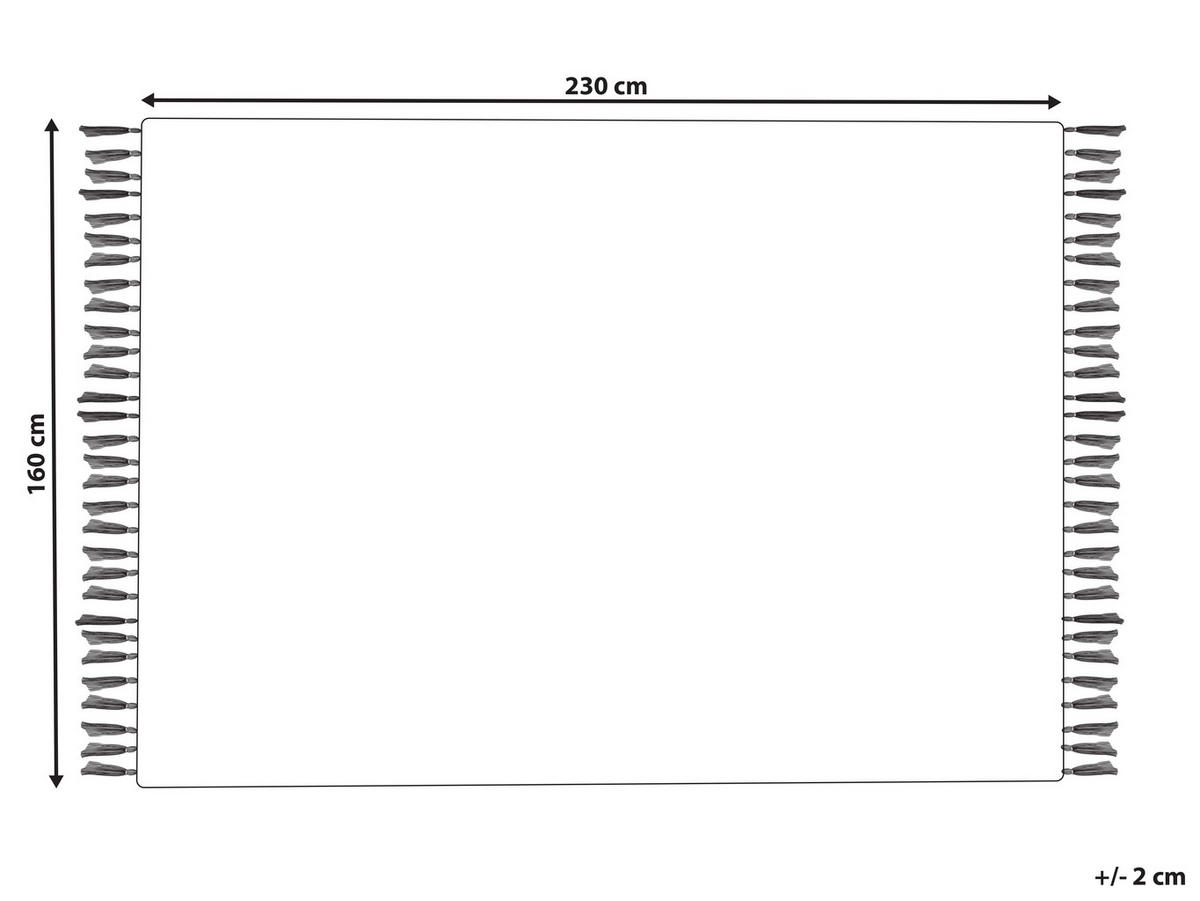 KURZFLOR-TEPPICH Toprakkale 230/160 cm - Grau, Textil (160/230cm) - Beliani