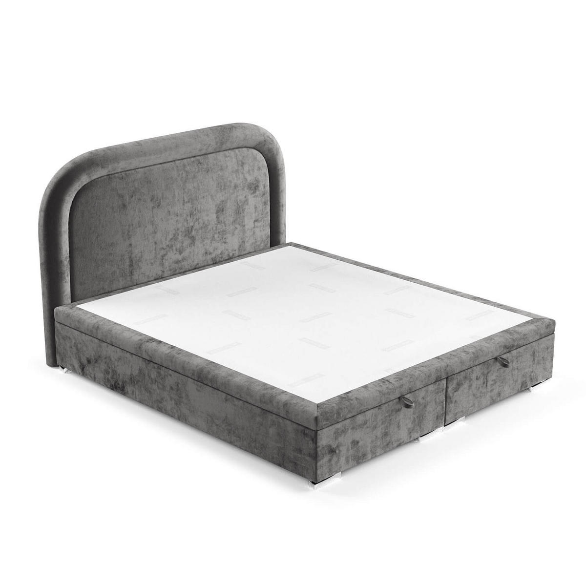 POLSTERBETT Harmony mit Stauraum 140/200 cm Stahl im Lotta Stoff - Chromfarben/Graphitfarben, Holz/Holzwerkstoff (140/200cm) - AltaBeds