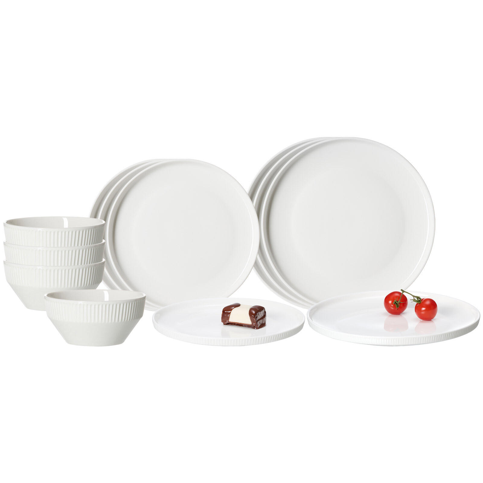 BASIC-SET Kelly weiß 12er Set - Weiß, Keramik (1/1/1cm) - Ritzenhoff Breker