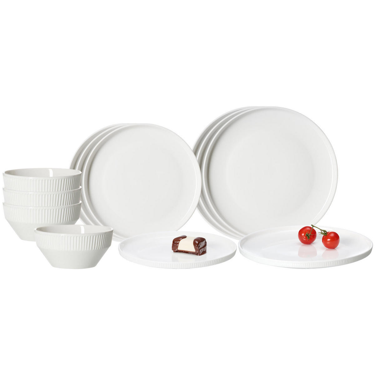 BASIC-SET Kelly weiß 12er Set - Weiß, Keramik (1/1/1cm) - Ritzenhoff Breker