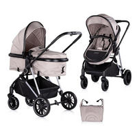 KINDERWAGEN Aura 2 in 1 hellbraun umbaubar Wickeltasche Sitz umkehrbar bis 22 kg - Braun, Metall (98/60/106cm) - Chipolino