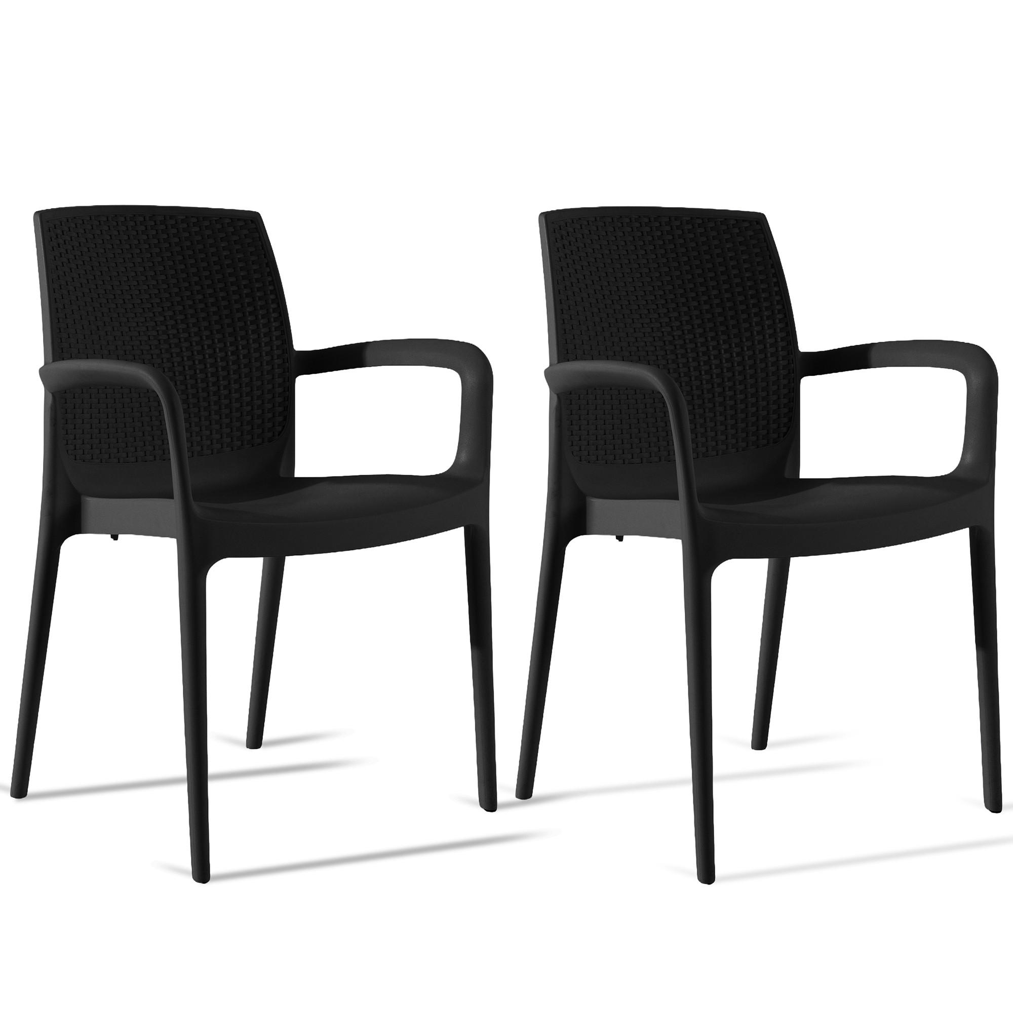 GARTENSTUHL RANTU 2-tlg, Anthrazit - Anthrazit, Kunststoff (60/84/55cm) - KONSIMO®
