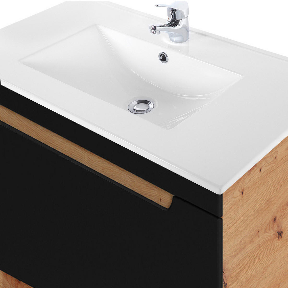 BADMÖBEL-SET 5-TLG. New-luton - Grau, Holzwerkstoff (180/200/46cm) - Lomado