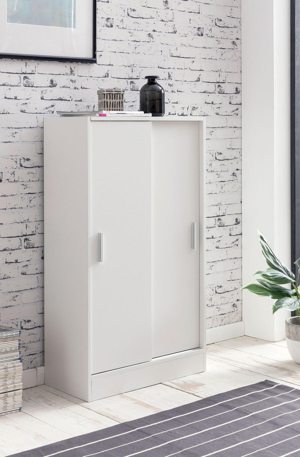 AKTENSCHRANK – Holz, Weiß, 60x107,5x28,5 cm, wasserabweisend & kratzfest, modern - Weiß, Holz/Metall (60/108/29cm) - KADIMA DESIGN