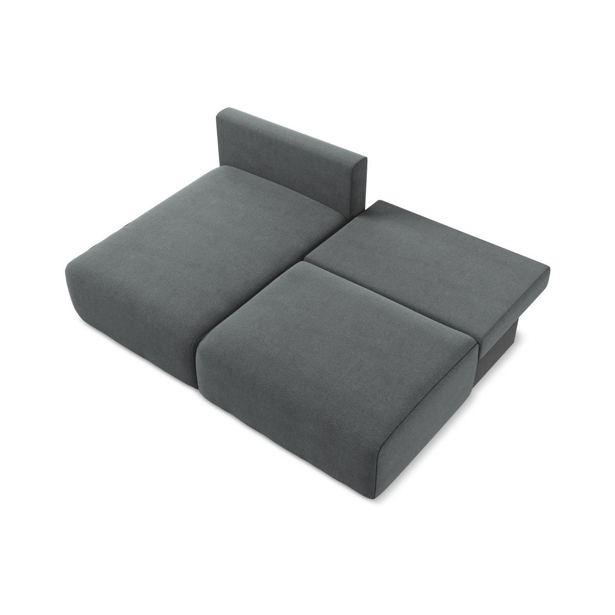 ECKSOFA mit Schlaffunktion links Strukturstoff Stoff Grau - Schwarz/Grau, Kunststoff/Textil (149/210cm) - LaMiaSofa