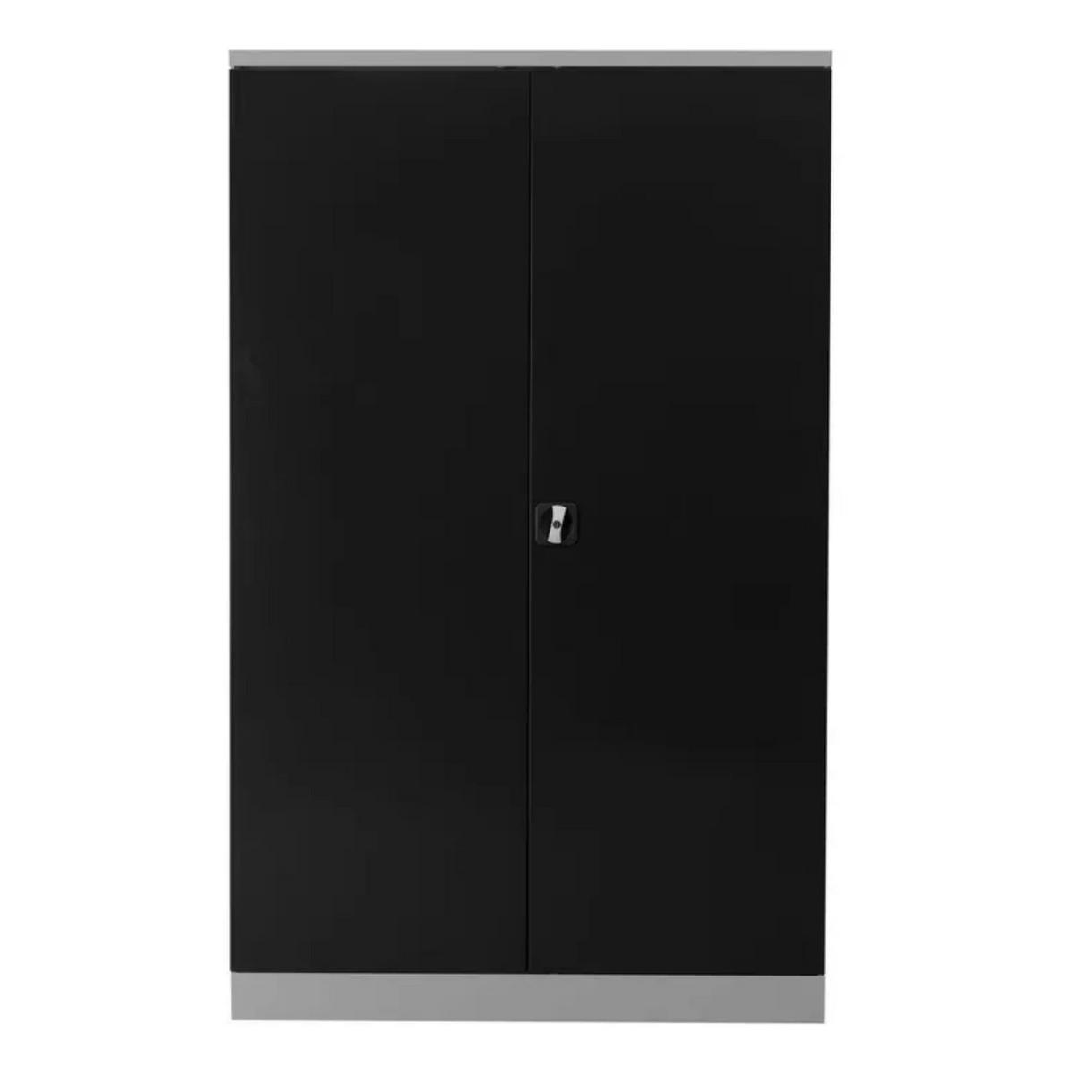 STAHLSCHRANK Bee mit 8 lackierten Fachböden 195x120x42 cm Korpusfarbe Lichtgrau Frontfarbe Anthrazit - Anthrazit, Metall (120/195/42cm)