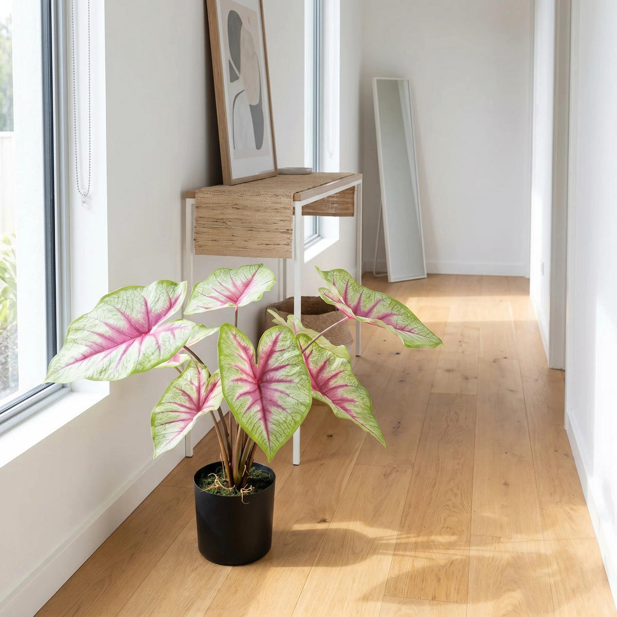 KUNSTPFLANZE Künstliche Caladium - Malena 55 cm - Grün, Kunststoff (53cm) - aplanta