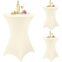 STEHTISCH Husse 3er-Set Beige 80-85 cm - Creme, Textil (80/110cm)