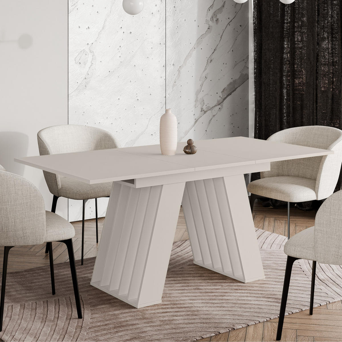ESSTISCH Ausziehbar 120-160 cm Kaschmir - Kaschmir, Holzwerkstoff (160/80/75cm) - Home Collective