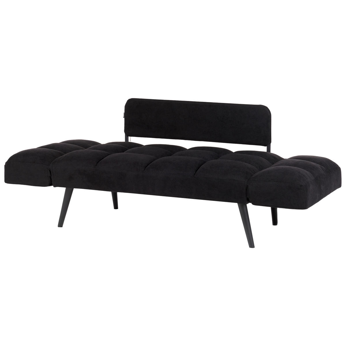 2-SITZER-SCHLAFSOFA schwarz Brekke - Schwarz, Textil (167/90/75cm) - Beliani