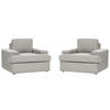 SESSEL 2er-Set hellgrau Alla - Grau, Textil (108/85/103cm) - Beliani