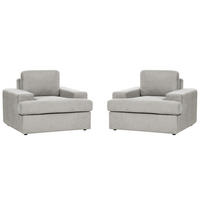 SESSEL 2er-Set hellgrau Alla - Grau, Textil (108/85/103cm) - Beliani
