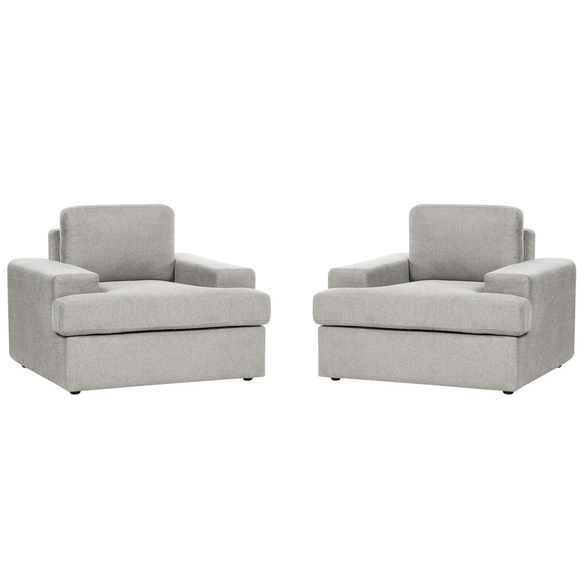 SESSEL 2er-Set hellgrau Alla - Grau, Textil (108/85/103cm) - Beliani