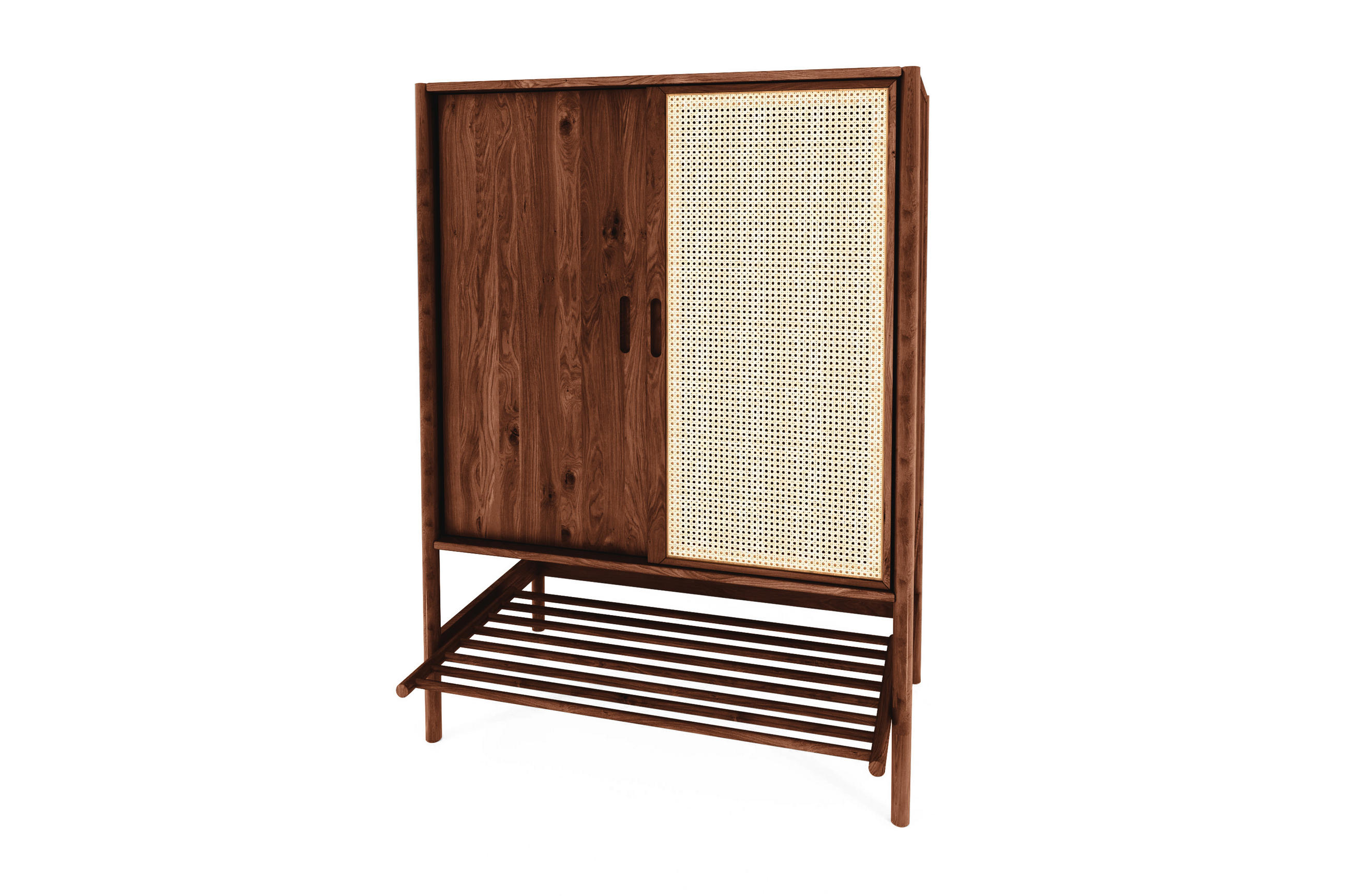 KOMMODE mit REGAL INA Wildeiche - Dunkelbraun, Holz (108/150/46cm) - byoak