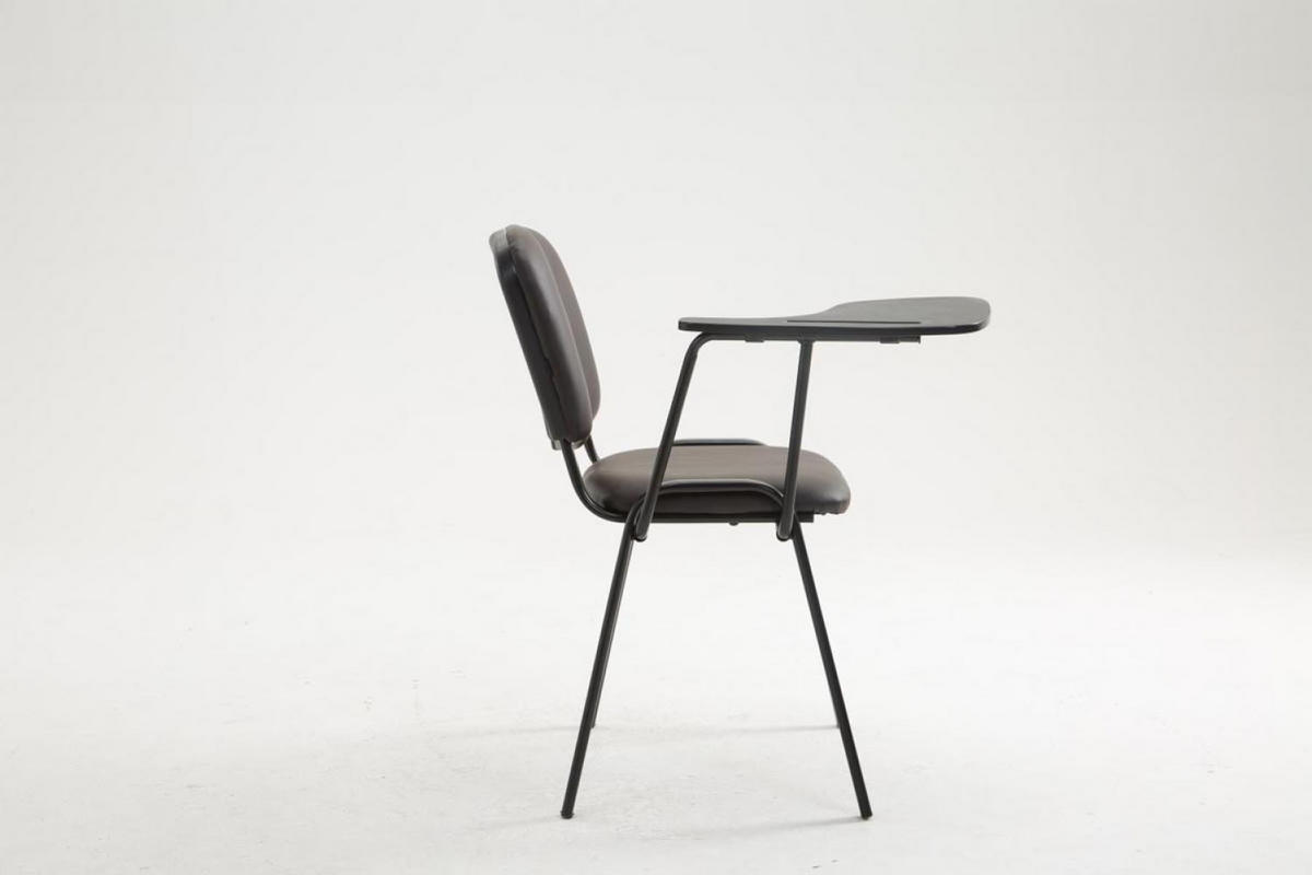 BESUCHERSTUHL Lederlook braun - Schwarz/Braun, Textil/Metall (53/81/71cm) - CLP