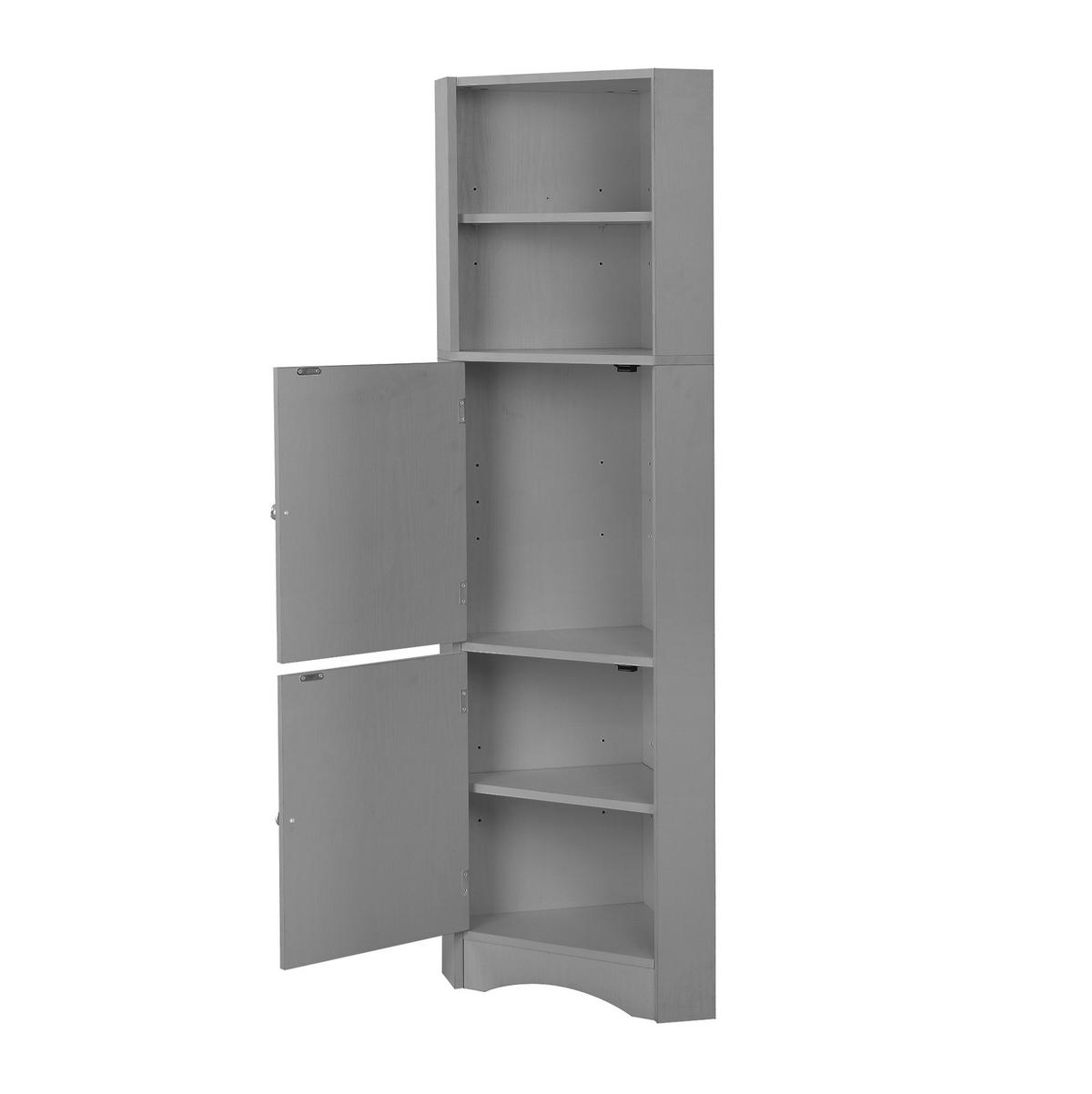 HOCHSCHRANK 36,5/36,5/155 cm aus Holzwerkstoff mit verstellbarem Einlegeboden Grau - Grau, Holzwerkstoff (36.5/155/36.5cm) - Modenvie