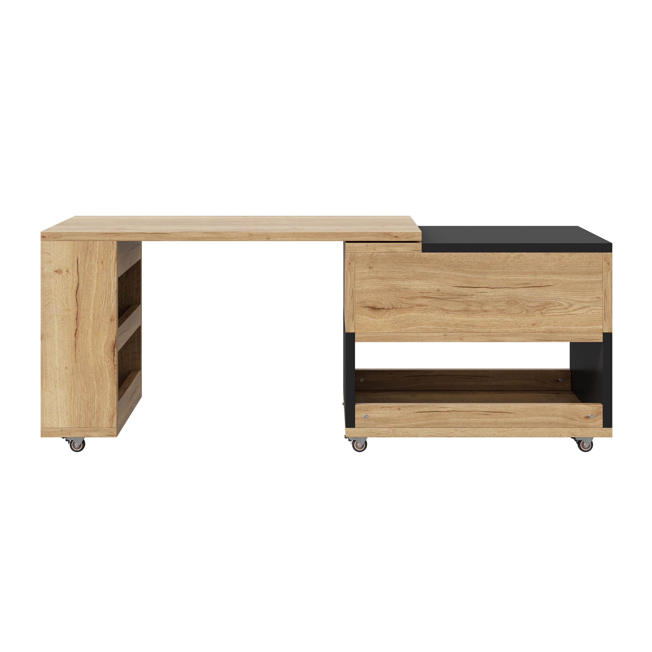 XXXLutz Couchtisch Natur, Schwarz 46x67x161.5 cm