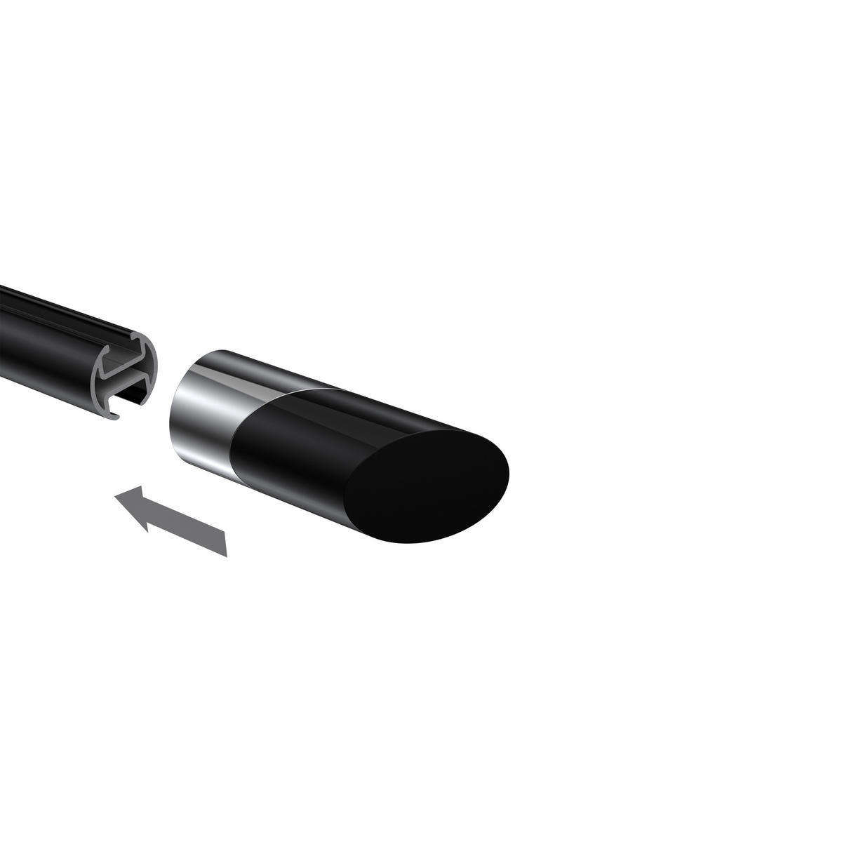 ENDSTÜCKE FÜR GARDINENSTANGEN 20 mm Ø, Verano Chrom/Schwarz, Packung 2 Stück - Chromfarben/Schwarz, Metall (6.1/2.5/2.5cm) - INTERDECO