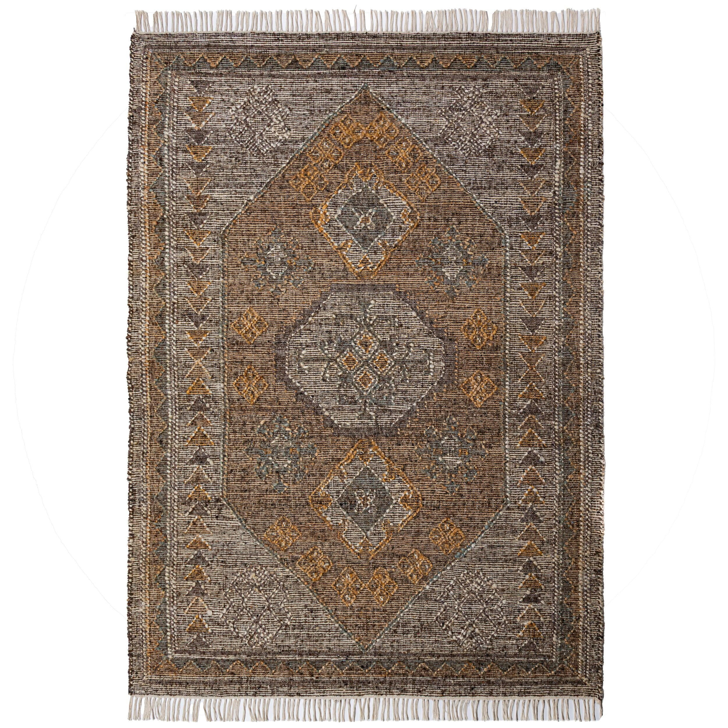 TEPPICH aus Naturfasern handgewebt BERMEO in Natur, im Vintage-Stil, aus Jute, 200 x 290 cm - Beige, Textil (200/290cm) - KADIMA DESIGN
