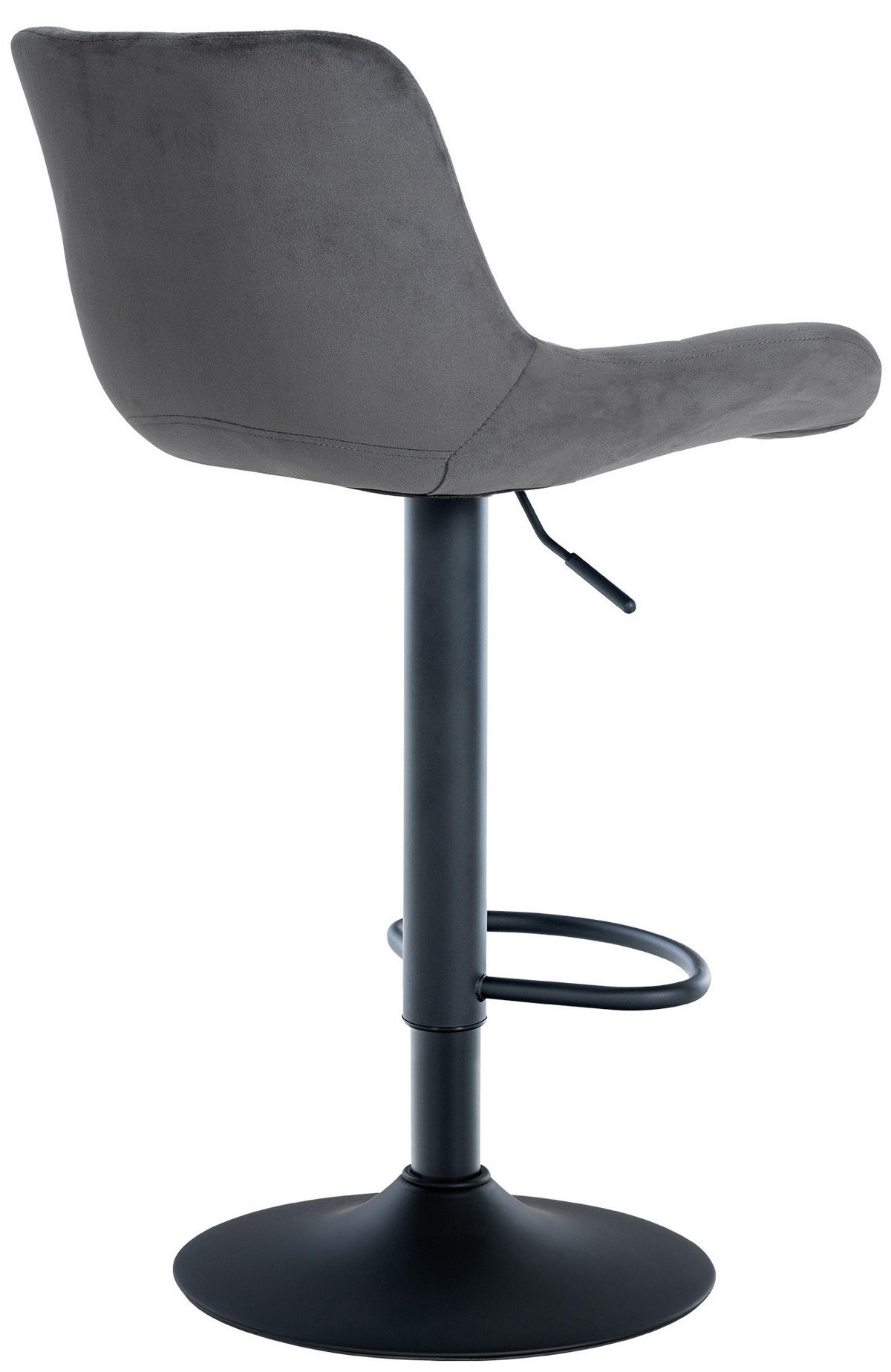 BARHOCKER 2er Set Samt dunkelgrau - Dunkelgrau/Schwarz, Textil/Metall (48/81/54cm) - CLP